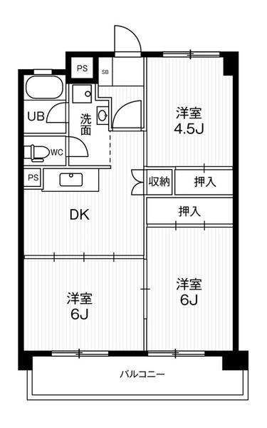 各務原市那加東新町のマンションの間取り