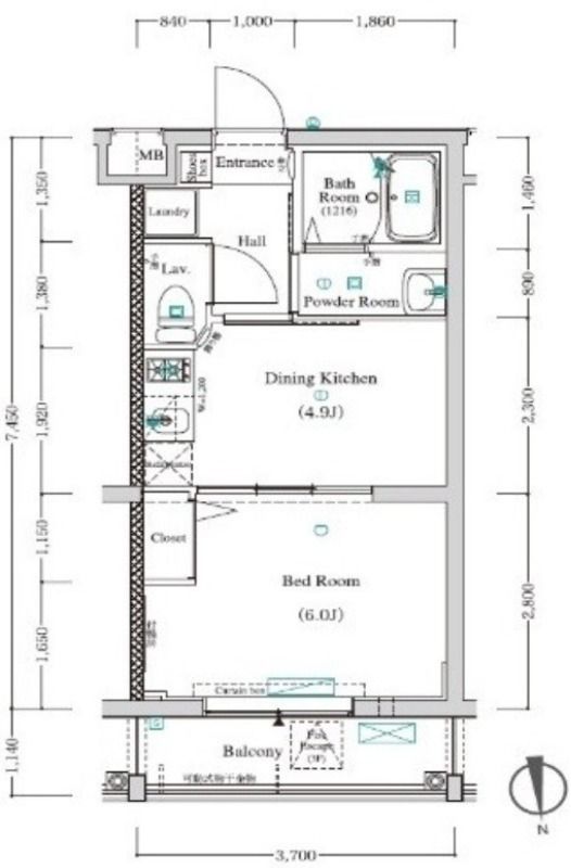 板橋区坂下のマンションの間取り