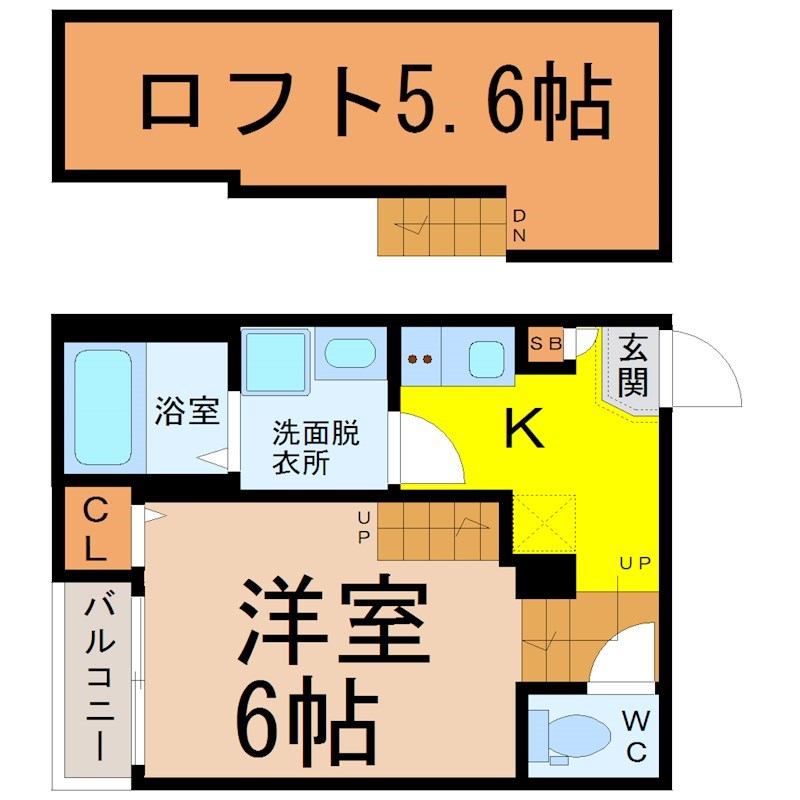 名古屋市中村区靖国町のアパートの間取り