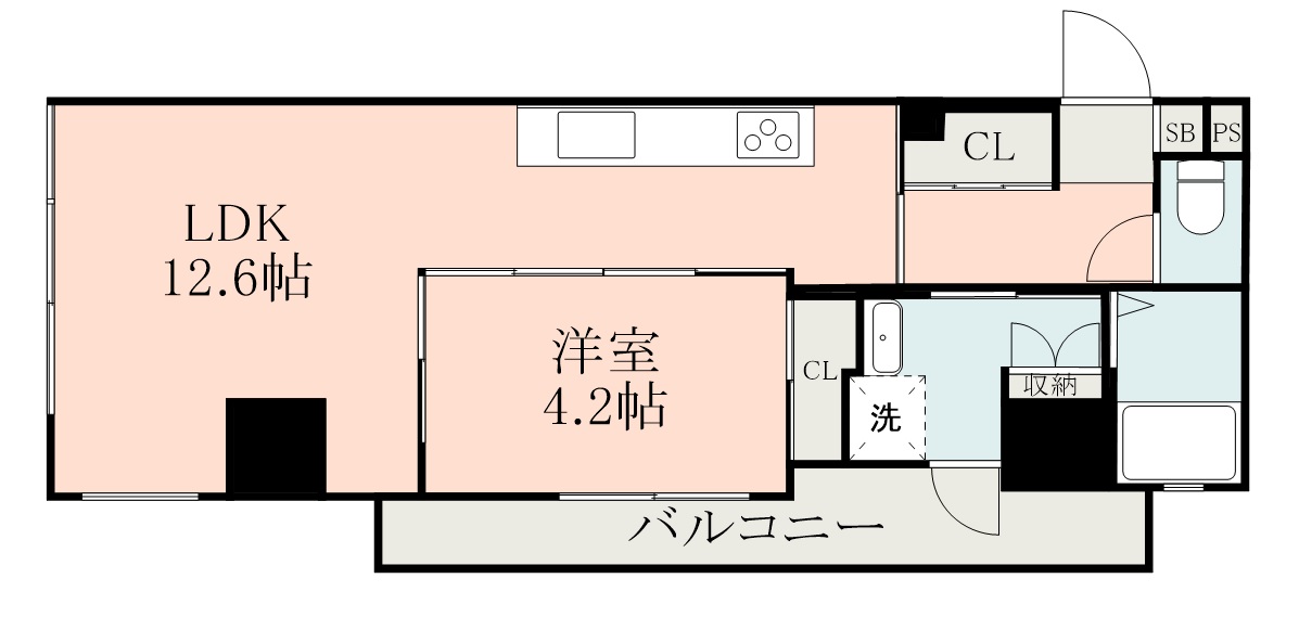 鹿児島市西田のマンションの間取り