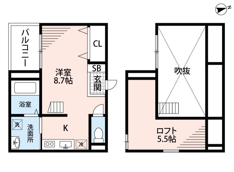 名古屋市中川区花塚町のアパートの間取り