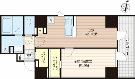 千代田区飯田橋のマンションの間取り