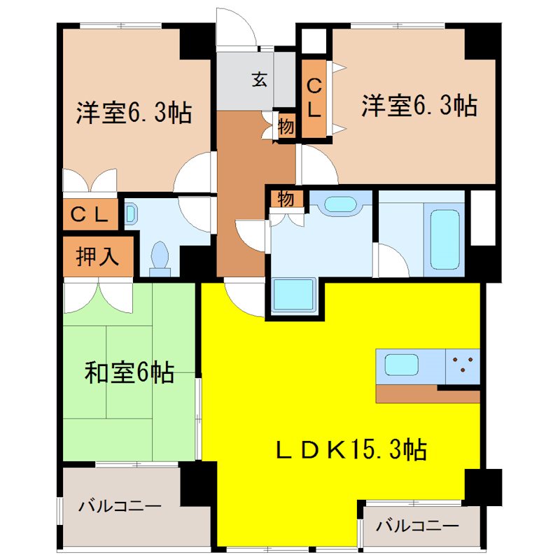 ロアール西別院（１０６）の間取り