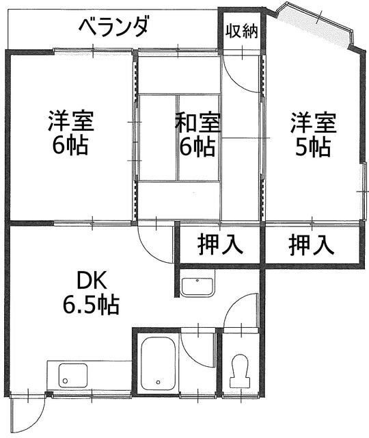 茅ヶ崎市堤のアパートの間取り