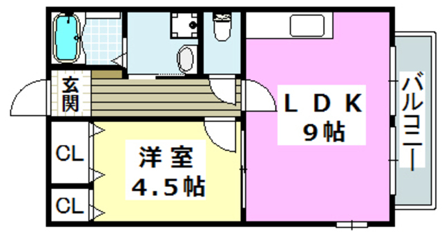 【摂津市千里丘東のアパートの間取り】