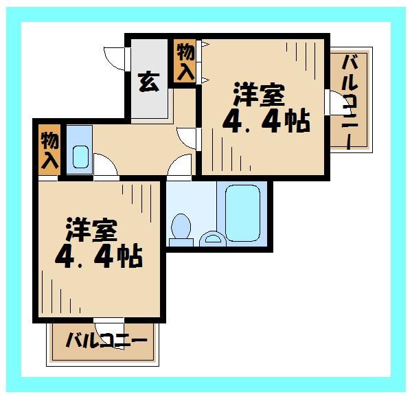 川崎市多摩区中野島のマンションの間取り