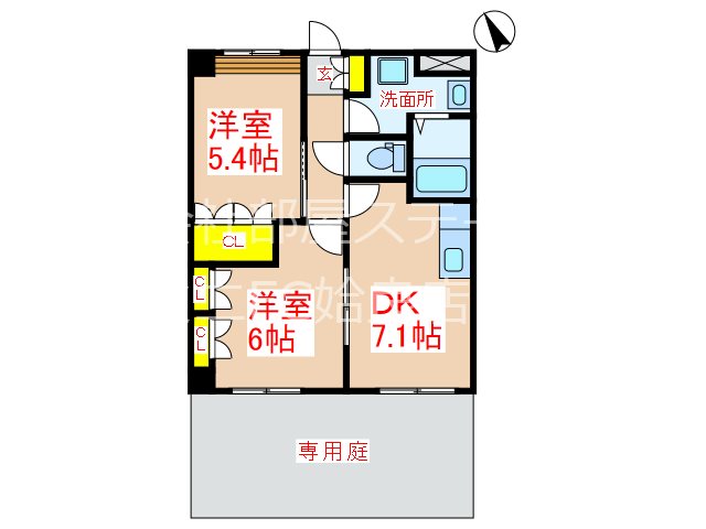 姶良市東餅田のアパートの間取り