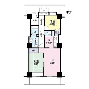 東大阪市岩田町のマンションの間取り