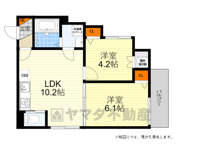 吹田市青葉丘北のアパートの間取り