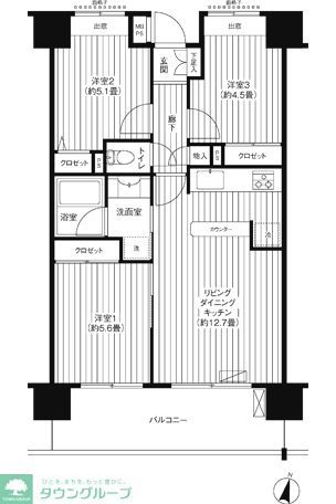 さいたま市浦和区常盤のマンションの間取り