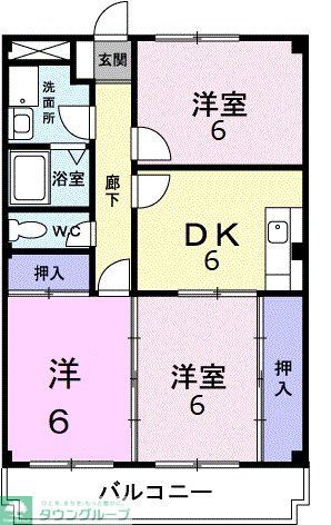 大和市下鶴間のマンションの間取り