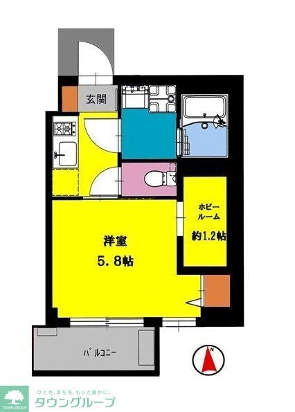 【川崎市幸区南幸町のマンションの間取り】