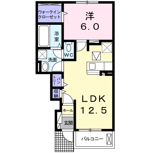 [家電付き] クラール樋之口Dの間取り