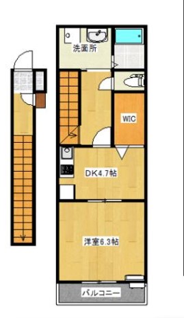 加古川市平岡町新在家のアパートの間取り