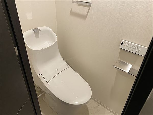 トイレ　落ち着いた色調のトイレです