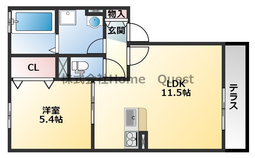 ＪＲ関西本線 八尾駅 徒歩5分 2階建 築8年の間取り写真