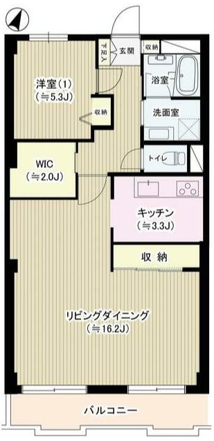 京王線 国領駅 徒歩14分 3階建 築34年の間取り写真