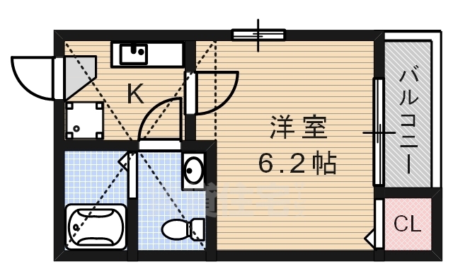 地下鉄名城線 東別院駅 徒歩14分 2階建 築19年の間取り写真