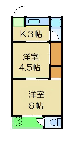 南丹市園部町栄町のアパートの間取り