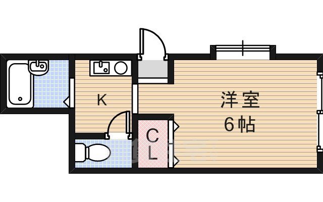 池田市綾羽のアパートの間取り