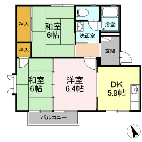 ボヌール羽屋Ｄの間取り