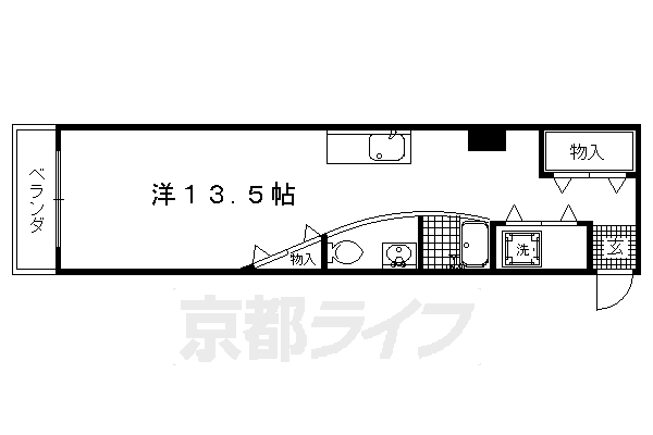 京都市上京区元百万遍町のマンションの間取り