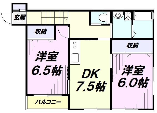 リバティーハイツ２１５－５の間取り