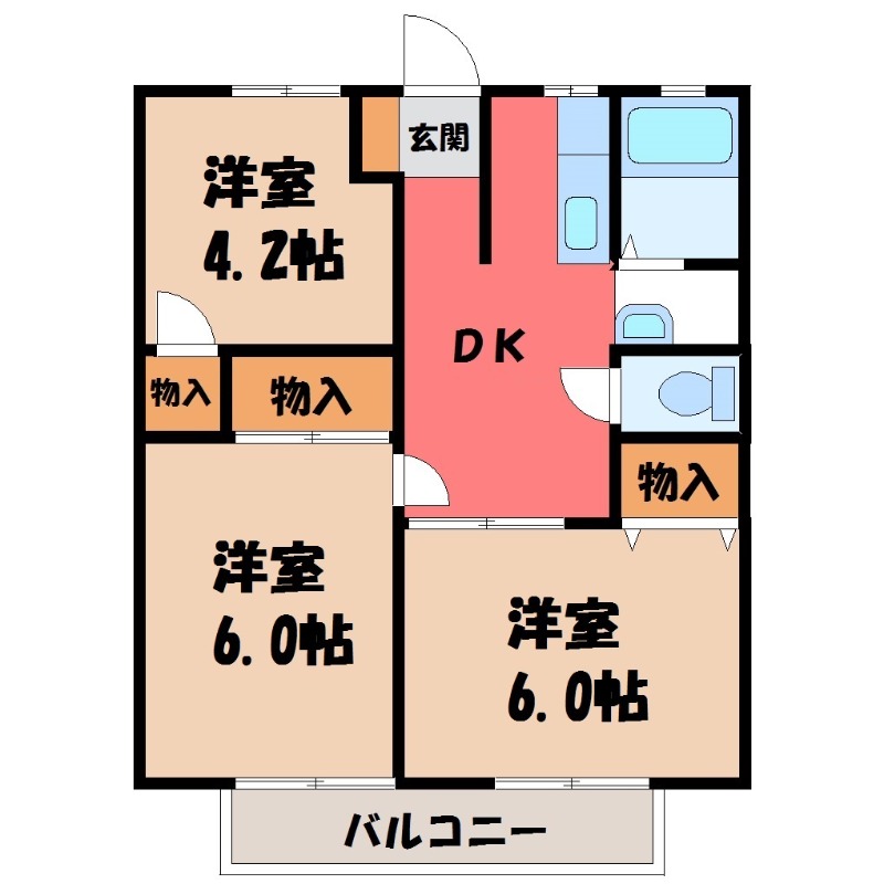 サンシティ北原 Aの間取り