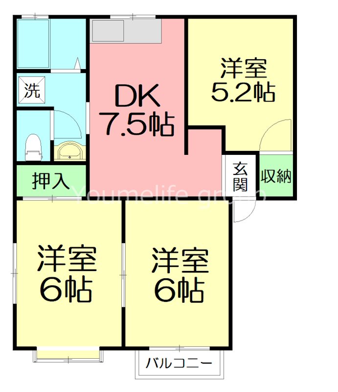 【藤沢市本鵠沼のアパートの間取り】