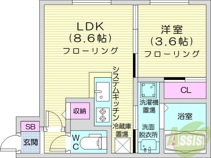 【アルファスクエア南4西15の間取り】