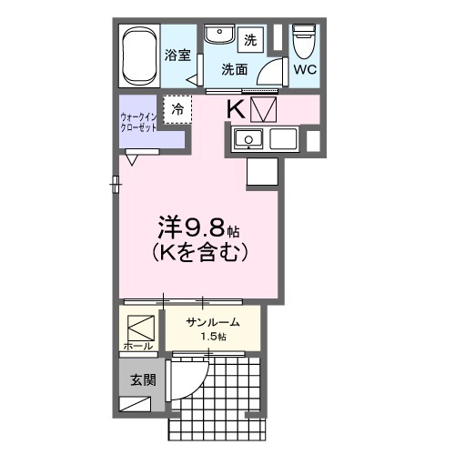 姫路市飾磨区英賀清水町のアパートの間取り