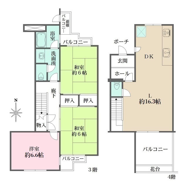 鈴が峰第２住宅２１号棟の間取り