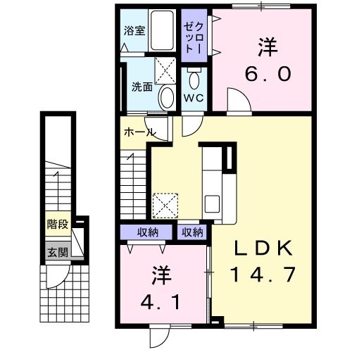 函館市深堀町のアパートの間取り