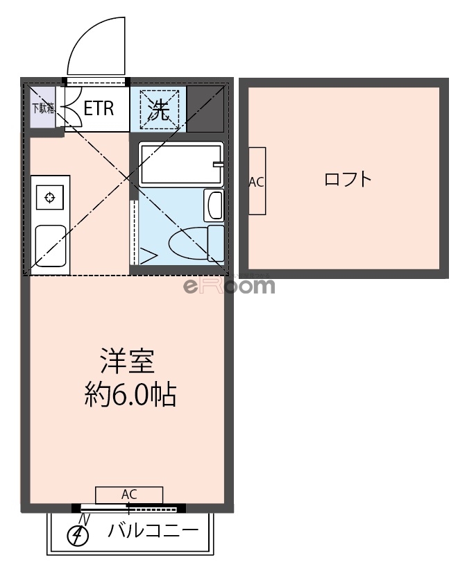 文京区千駄木のマンションの間取り