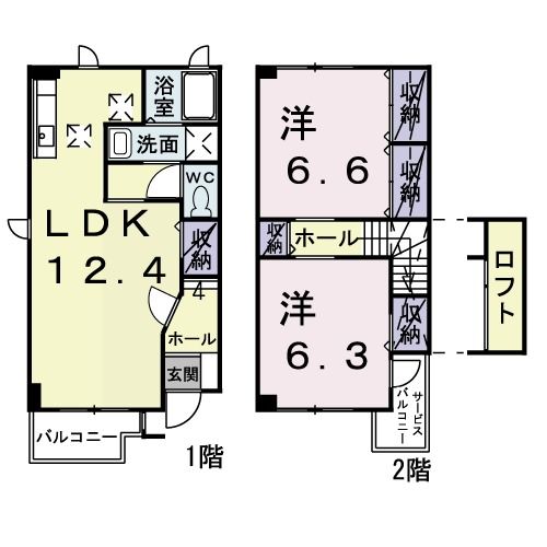 比企郡嵐山町大字志賀のアパートの間取り