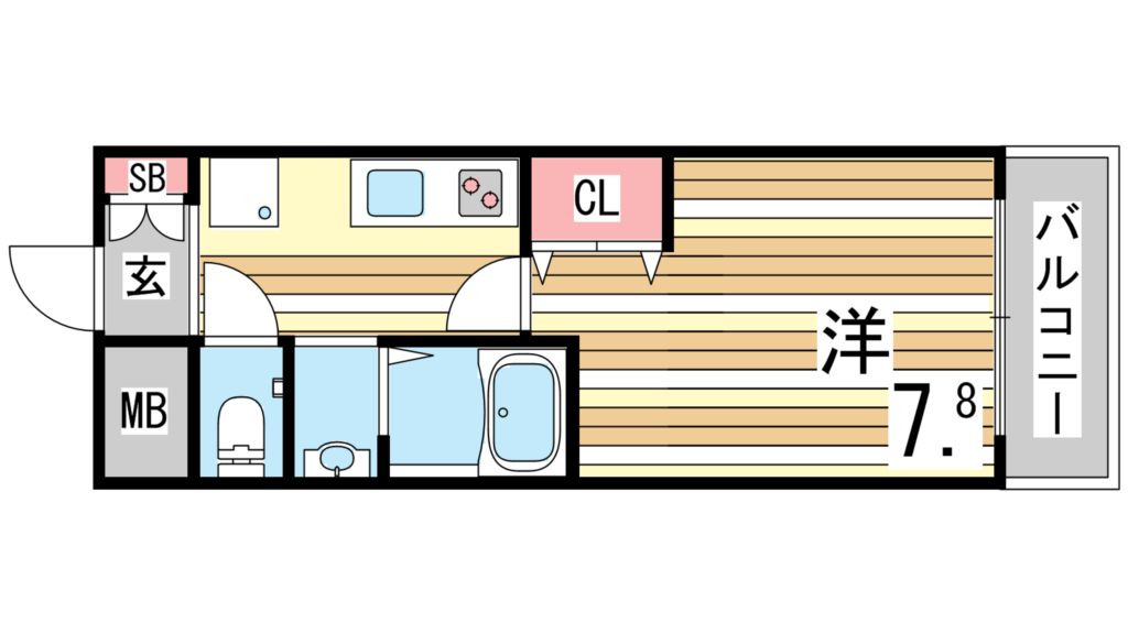 神戸市須磨区寺田町のマンションの間取り