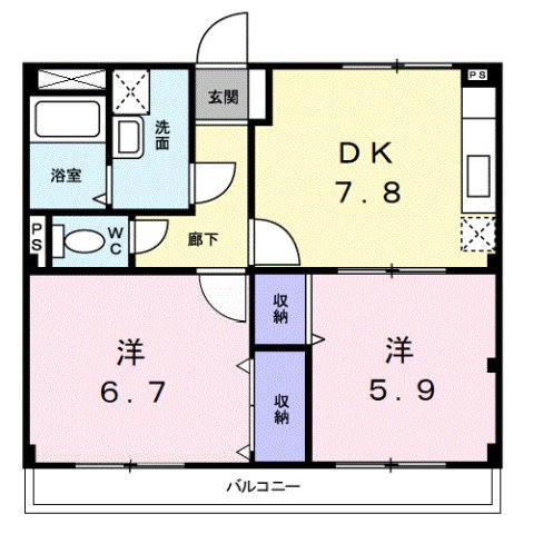 【和歌山市西庄のマンションの間取り】