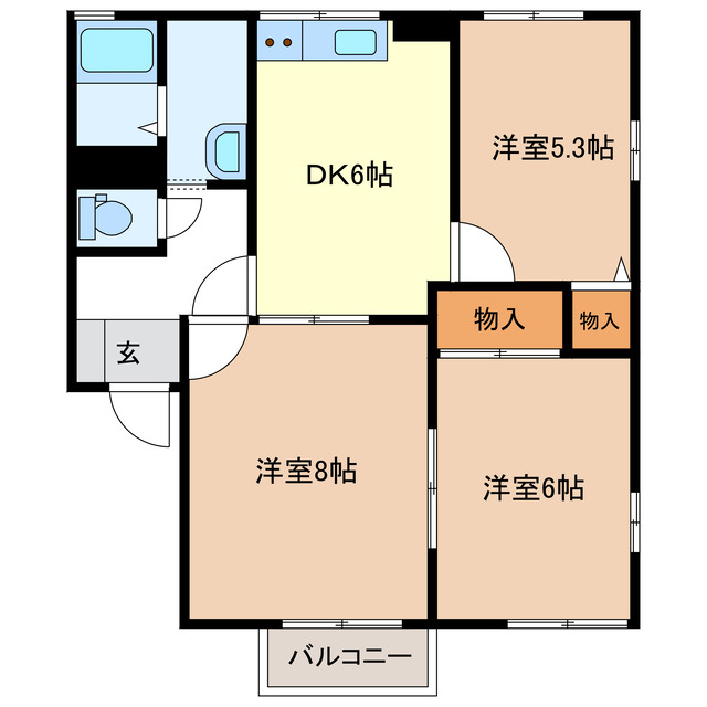 パークタウン中野　Ａ棟の間取り