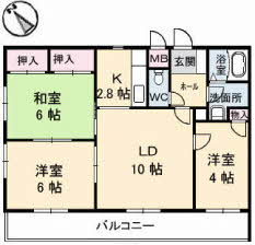 【安芸郡府中町石井城のアパートの間取り】