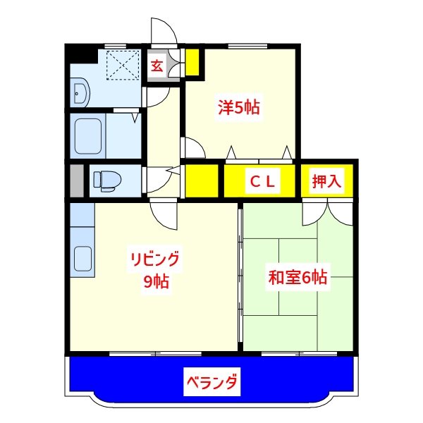 霧島市国分剣之宇都町のマンションの間取り