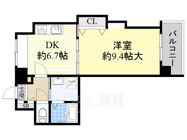 大阪市福島区鷺洲のマンションの間取り