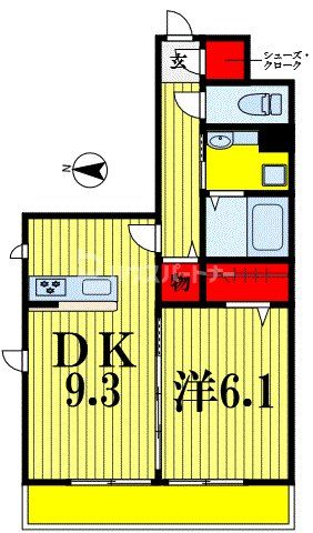 オークリーフ三郷　Bの間取り