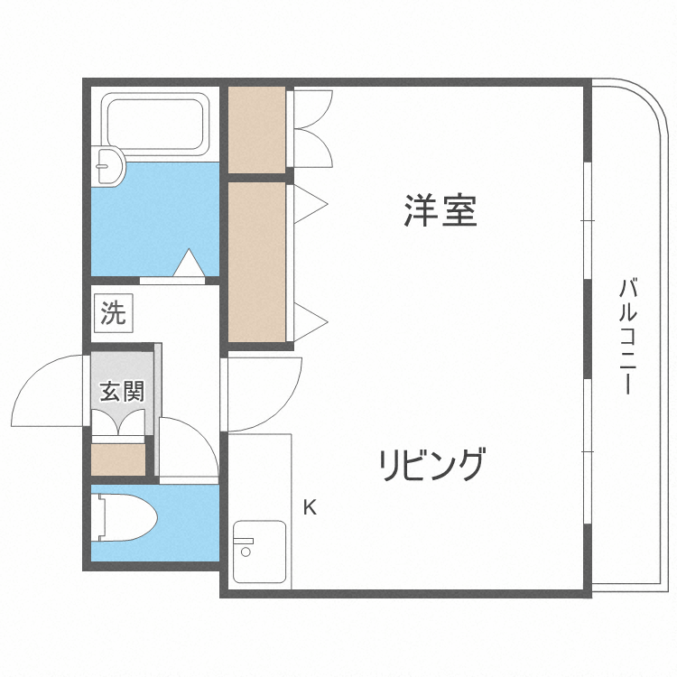 札幌市東区北二十七条東のマンションの間取り