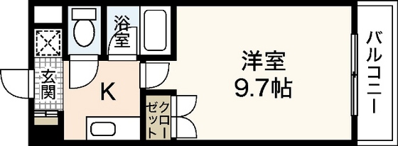 広島市西区大芝のマンションの間取り