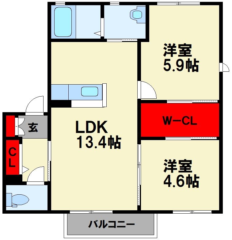 メゾン蛍ヶ丘 D棟の間取り