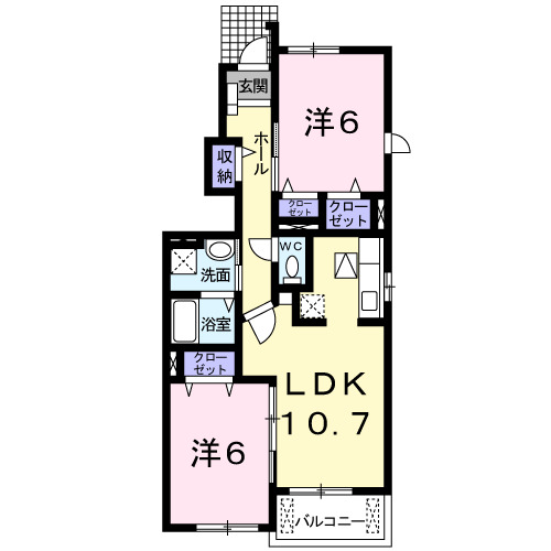 福山市駅家町大字上山守のアパートの間取り