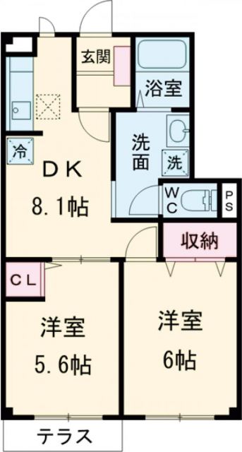 新潟市南区鯵潟のアパートの間取り