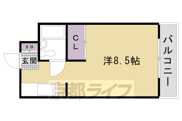 京都市右京区太秦前ノ田町のマンションの間取り