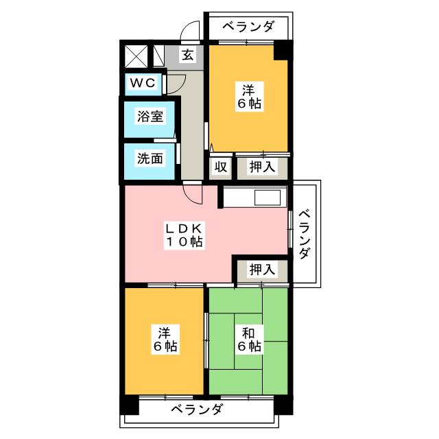 サンライズ伊東　弐番館の間取り