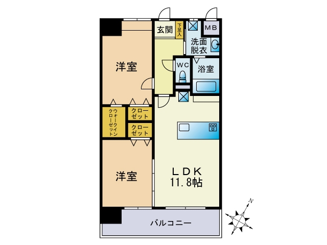 北九州市門司区大里新町のマンションの間取り